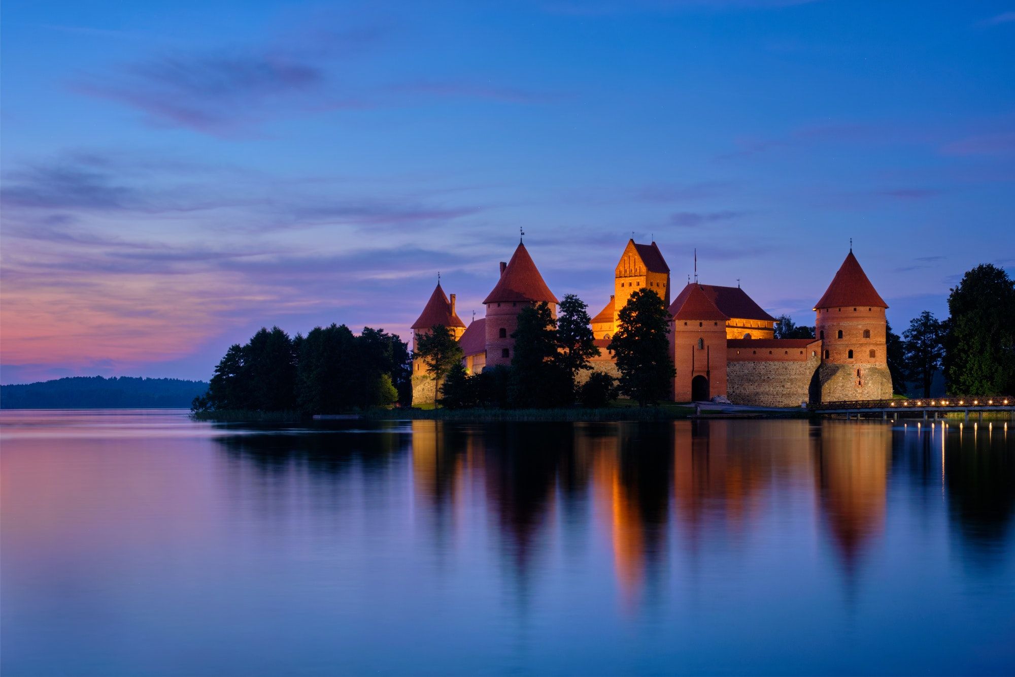 Trakai Island Castle in lake Galve, Lithuania